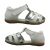 Girls Shoes Grosby Arabell Back-in Sandal Leather White Silver Size 4-9 New