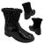 Girls Boots Anna Krystal Patent Boots Faux Fur trim Diamonte ZipUp Sizes 7-2 NEW