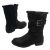 Girls Boots Bellissimo Frankie Black Boot Mid-Calf Zip Fur Trim Size UK 12-4 NEW