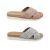 Bay Lane Piccolo Ladies Sandals Summer Slides Comfort Sole Woven Cross Front
