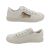 Grosby Piper Girls Casual Lace-up Zip Sneaker White Metallic Multi Size 10-3