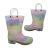 Jellies Rainbow Bright Toddler Little Girls Gumboots Pastel Print Pull on Loops