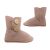 Grosby Snuggle Buttons Girls Slippers Boots Furry Lining Slip On Ankle Boot 