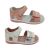 Grosby Soda Little Girls Sandals Shimmer Trim Heel In Adjustable Straps Flex Sole