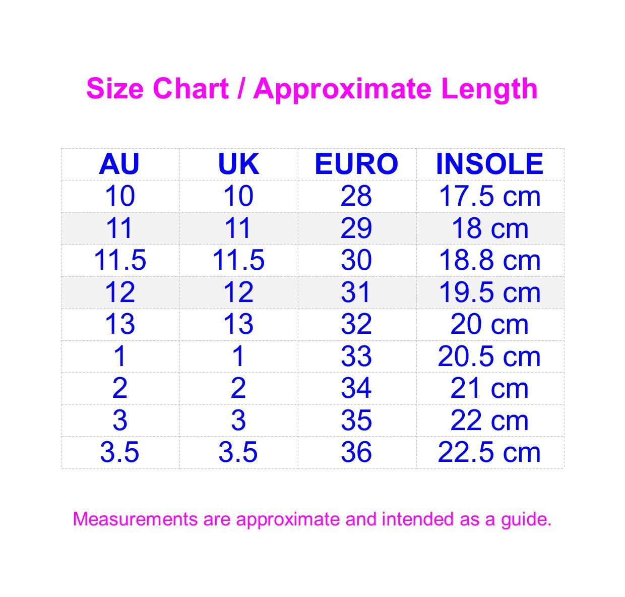 Size Chart