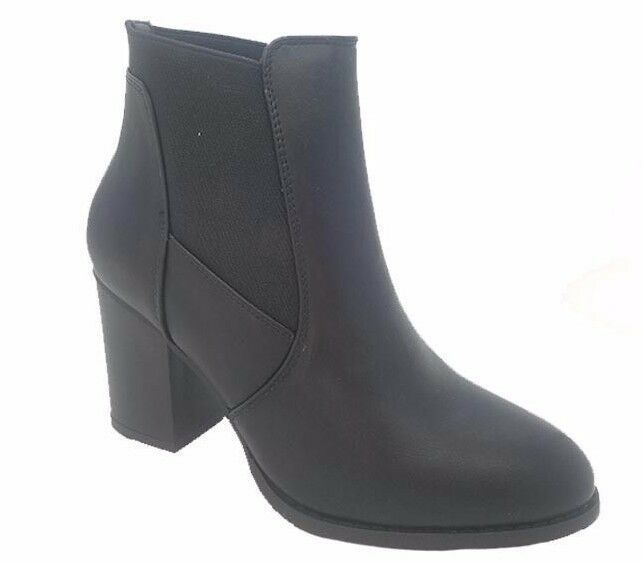 Ladies Boots Inniu Catwalk Mikaela Black Waxy Pull On Ankle Work Boot Size  6-10 | Shoes On The Go