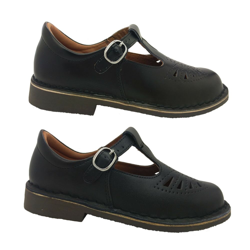 wide fit black leather shoes