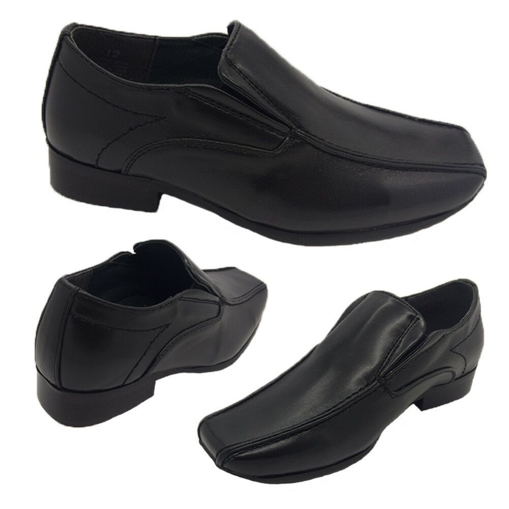 Boys Shoes Youth Oxford Ross Black Slip 