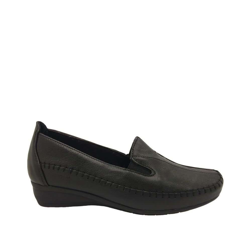 Natural Comfort Fedora Ladies Slip-on Comfort Leather Wedge Sole Work Shoe 