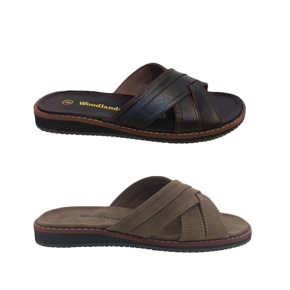 Buy Men Camel Brown & Olive Green Suede Comfort Sandals online | Looksgud.in