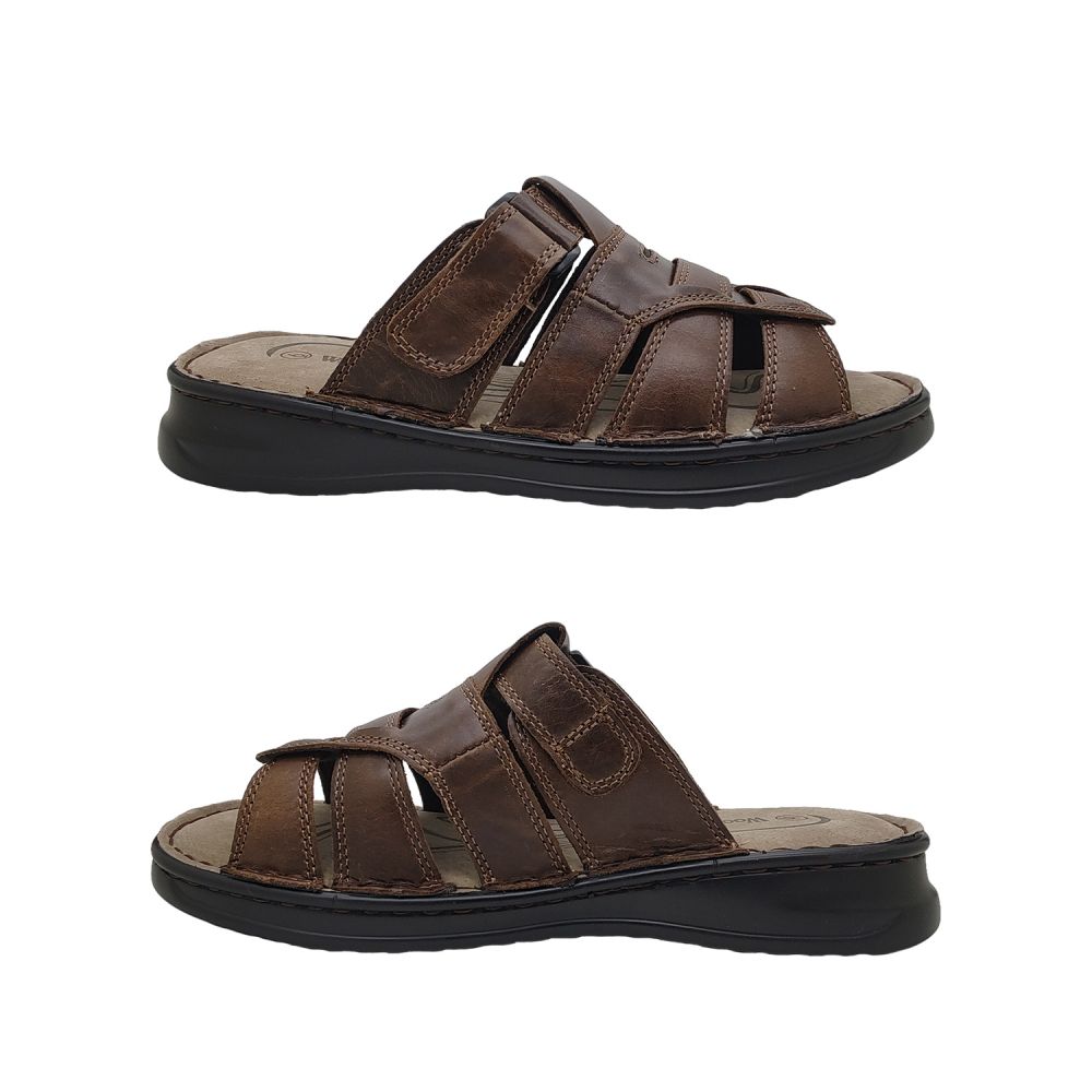 Woodlands Hoyt Mens Sandals Leather Slip on Slide Cushioned Lightweight  Open Toe | Shoes On The Go