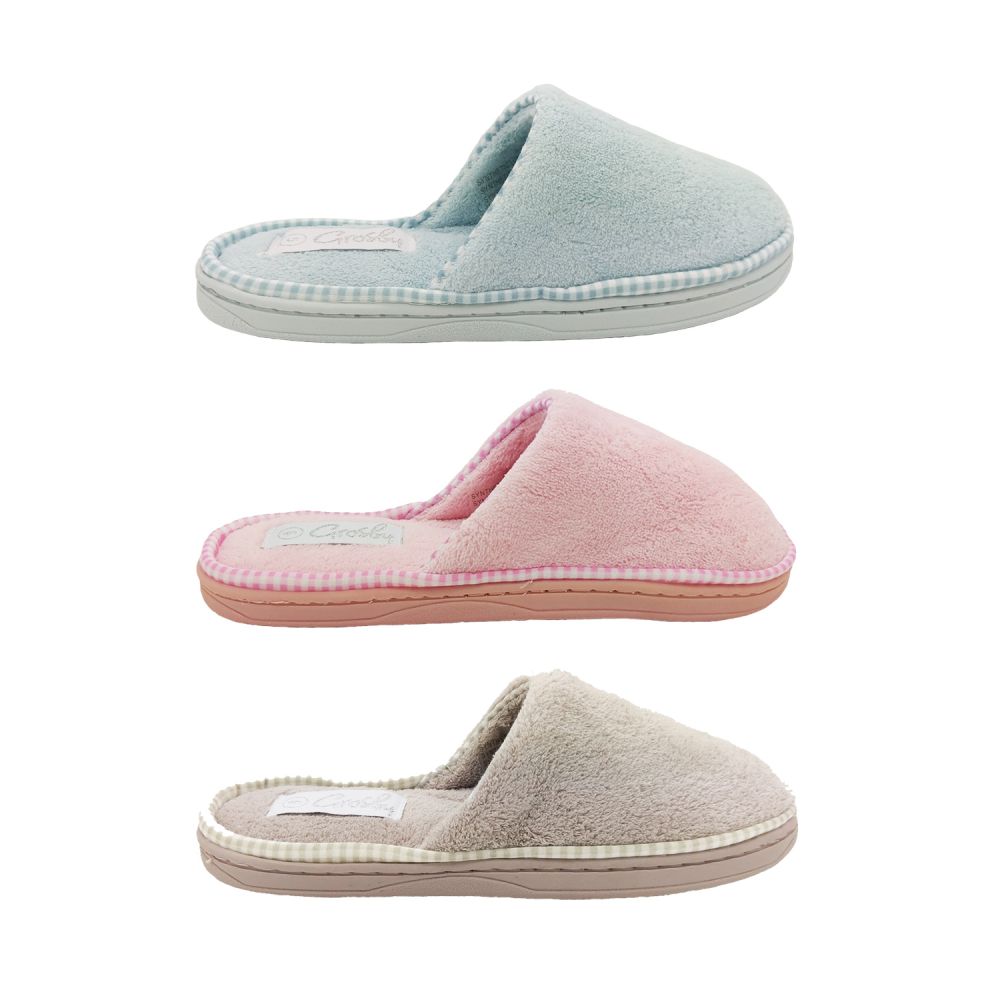 Grosby Loop Invisible Support Womens Slipper Scuff Soft Open Back Flat Size  5-10