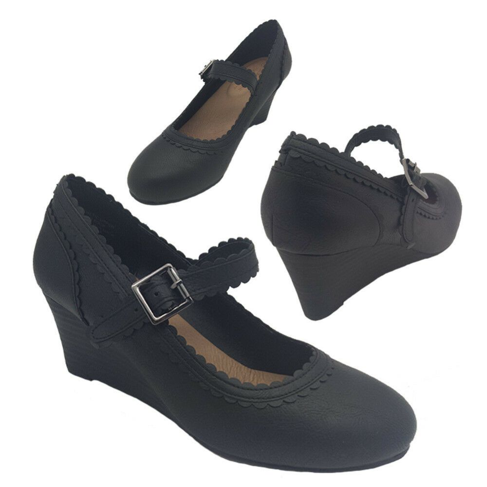 Ladies Shoes Step On Air Alba Black Patent or Smooth Heel Mary Jane Size 6-10
