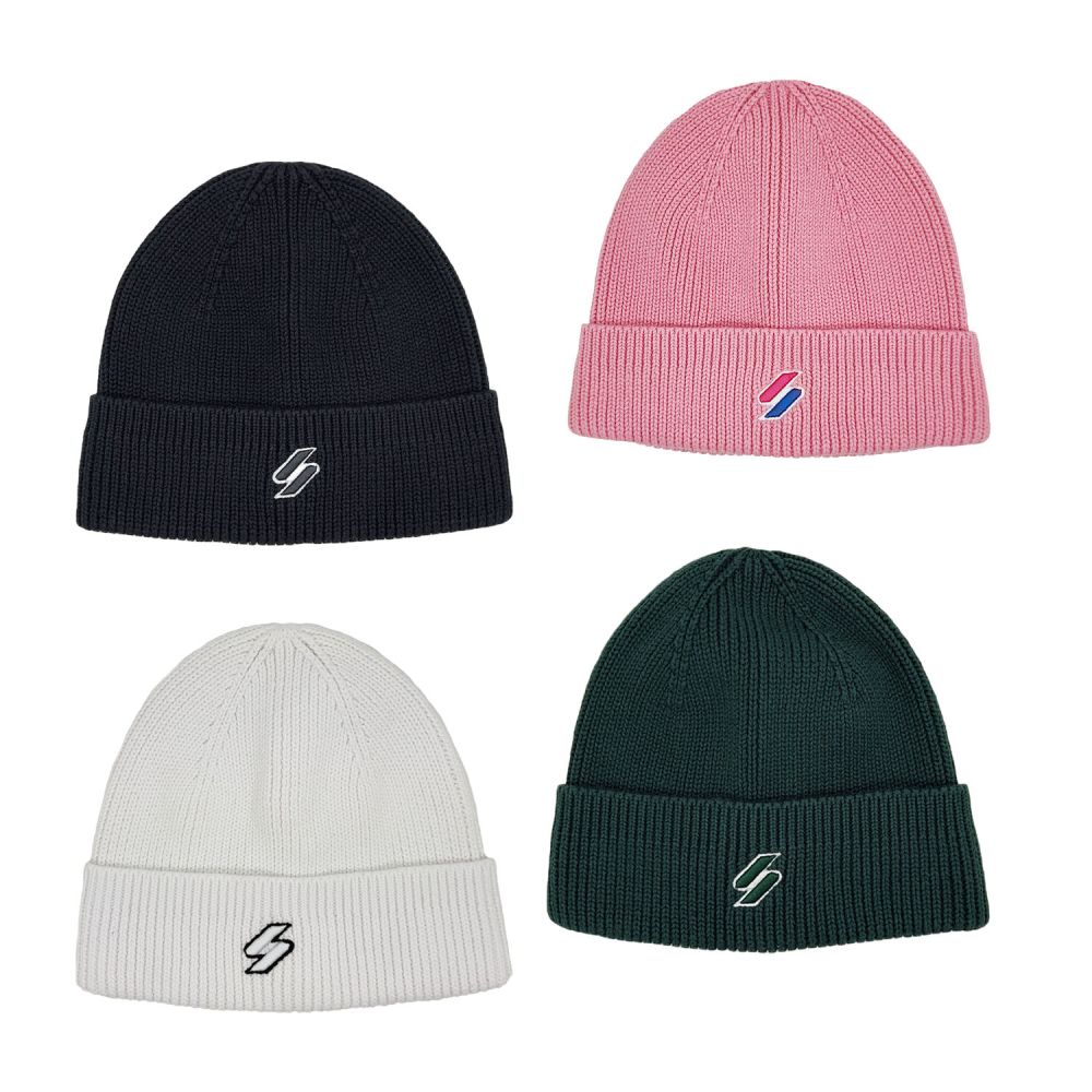 Superdry Logo Beanie – Berretto In Lana Acrilica – Taglia Unica – Lavabile In Lavatrice