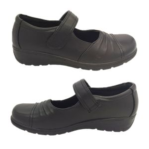 Ladies Shoes Lorella Kerry 2 Mary Jane Adhesive Tab Work Shoes Black Size 5-11