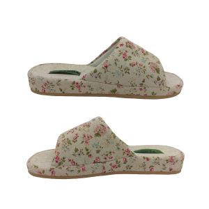 Panda Everly Ladies Slippers Slide Floral Fabric Uppers Soft Contoured Insole