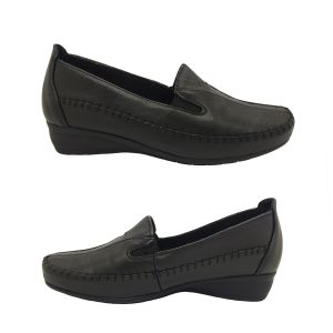 Natural Comfort Fedora Ladies Slip-on Comfort Leather Wedge Sole Work Shoe