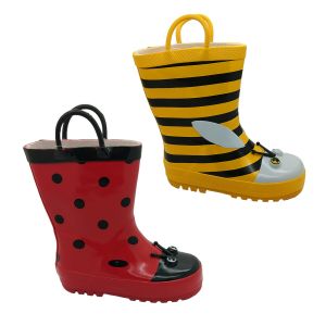 Aussie Gumboot Bee or Ladybird Kids Toddlers Gumboots Pull on Wellies Size 5-12