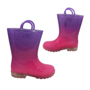Jellies Sparkle Lights Gumboots Light Up Pull on Ombre Print Glitter