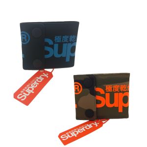 Superdry 2 Popper Wallet Double Press Stud internal Card Cash Zip Pocket