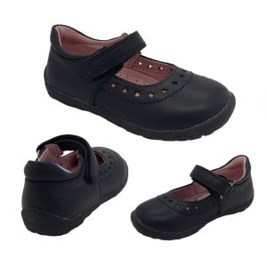 Girls Shoes Surefit Alannah Leather Mary Jane Hook and Loop Flat Sole 