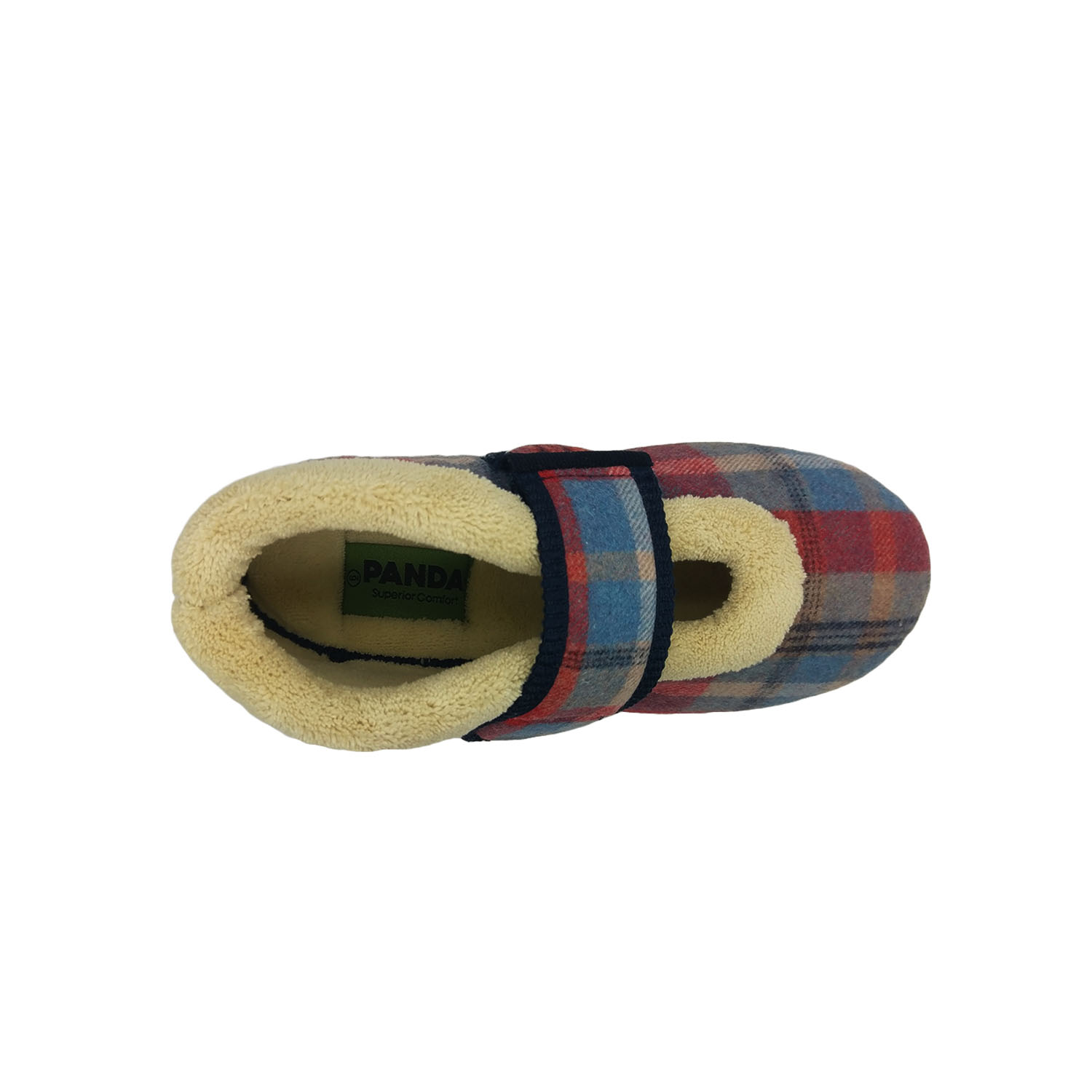 Panda Emee Ladies Slippers Boot Cosy Check Outer Soft Lining Single Strap - Picture 11 of 11