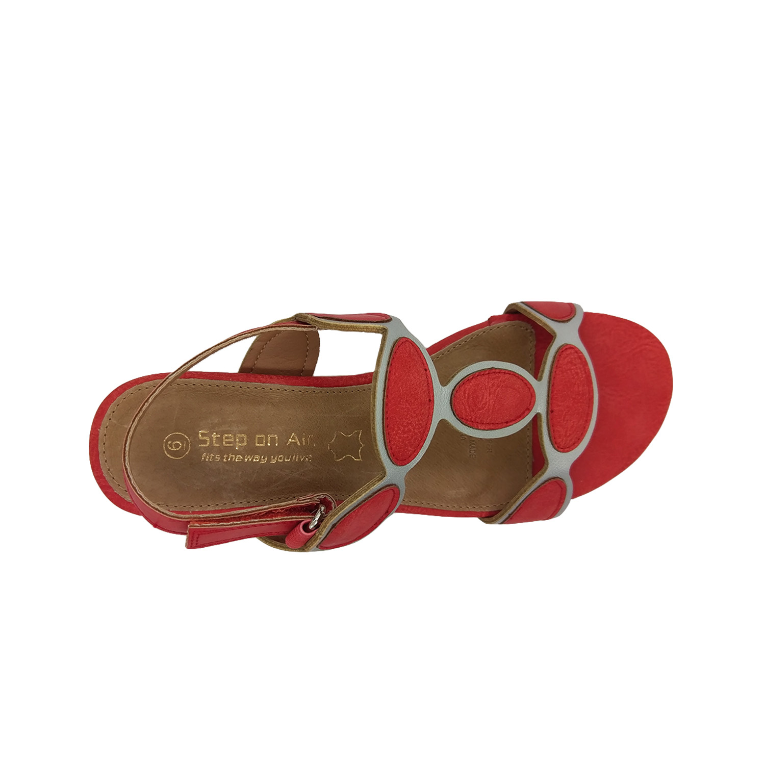 Step On Air Holiday Ladies Sandal Wedge Heel Slingback Circle Design - Picture 12 of 16