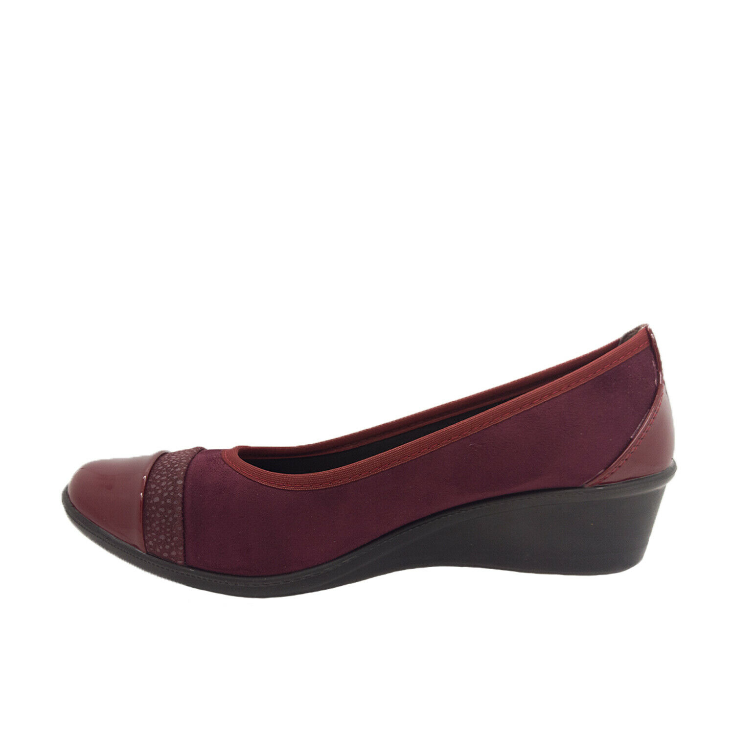 Bellissimo Sahara Ladies Shoes Slip On Dressy Wedge Patent Toe ...