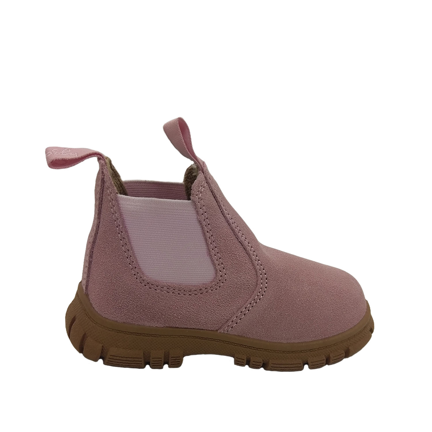 Grosby Ranch Suede Toddler Kids Boots Leather Upper Pull on Tabs Elastic Panels - Picture 11 of 20